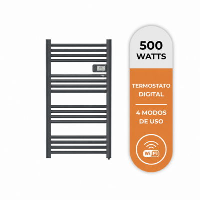 SECADOR-CALENTADOR TOALLERO ELÉCTRICO 500 W GRIS MATE CON WIFI